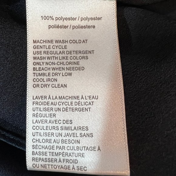 Like new H by HALSTON Navy Blue Satin-Like Sleeveless Shift Dress Size Medium - Picture 6 of 10